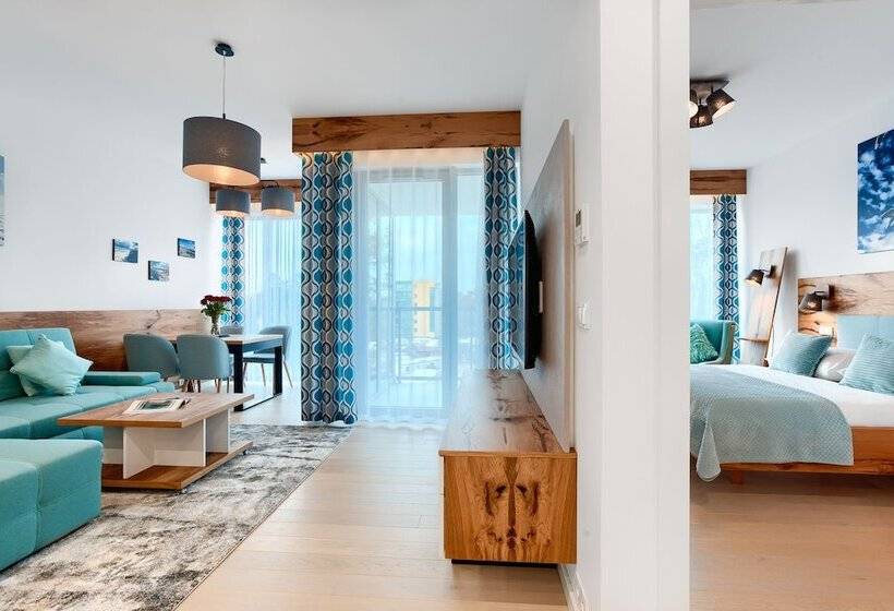 侧面带海景及1个卧室的复式公寓, Dune Resort Mielno   C