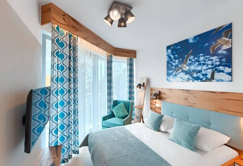 侧面带海景及1个卧室的复式公寓, Dune Resort Mielno   C