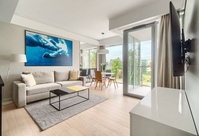 侧面带海景及1个卧室的复式公寓, Dune Resort Mielno   C