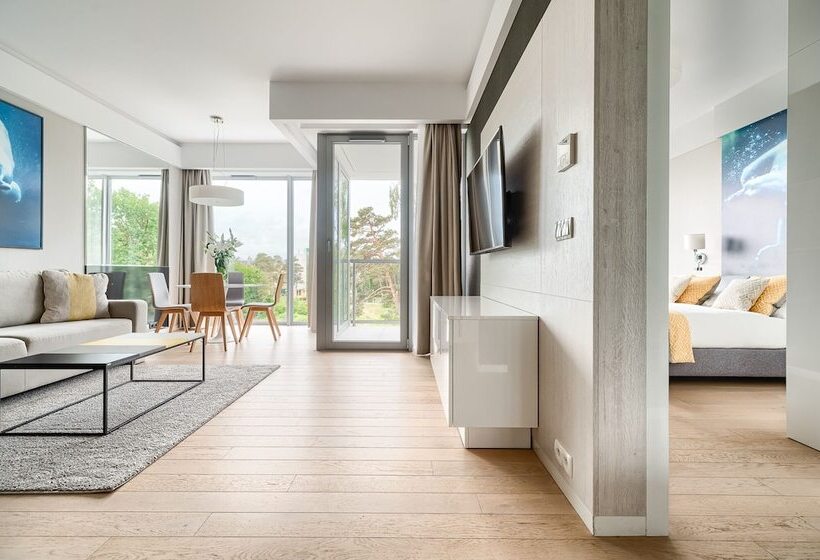 侧面带海景及1个卧室的复式公寓, Dune Resort Mielno   C