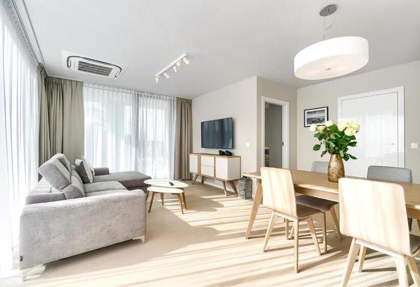 侧面带海景及1个卧室的复式公寓, Dune Resort Mielno   C