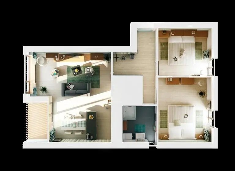 ２ベッドルームアパートメント, Aparthotel Lípa