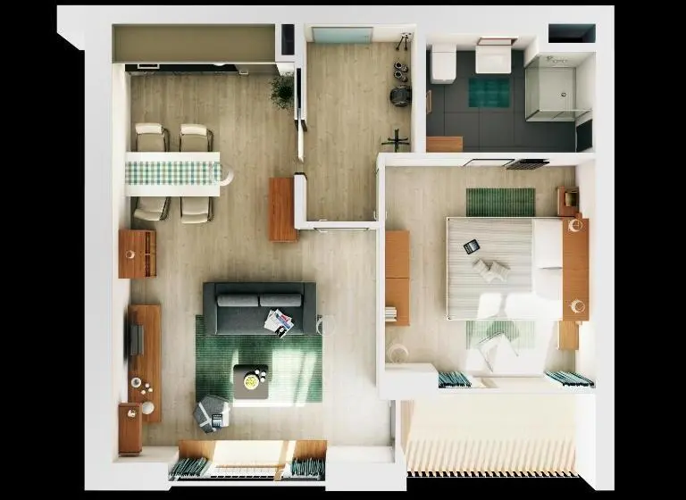 １ベッドルームアパートメント, Aparthotel Lípa