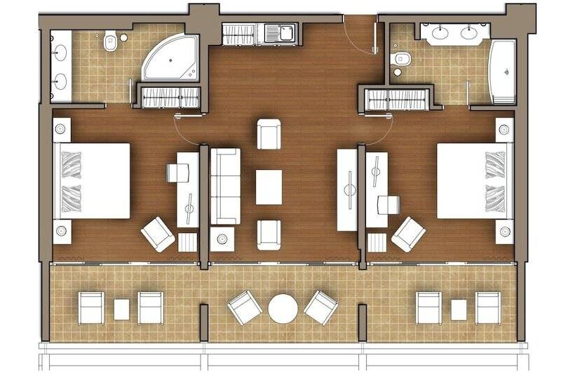 סוויטת 2 חדרי שינה, Porto Carras Meliton