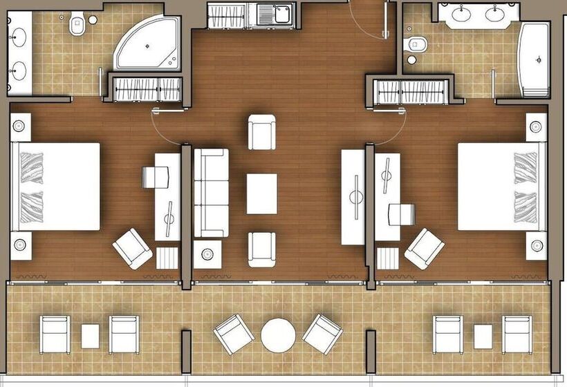 סוויטת 2 חדרי שינה, Porto Carras Meliton