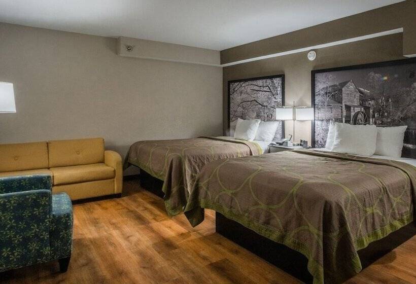 带2个双人床的标准工作室, Super 8 By Wyndham Downtown Gatlinburg At Convention Center