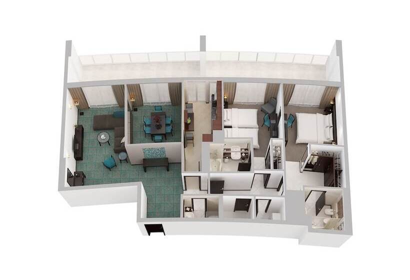 آپارتمان 2 خوابه, Flora Creek Deluxe Hotel Apartments, Dubai