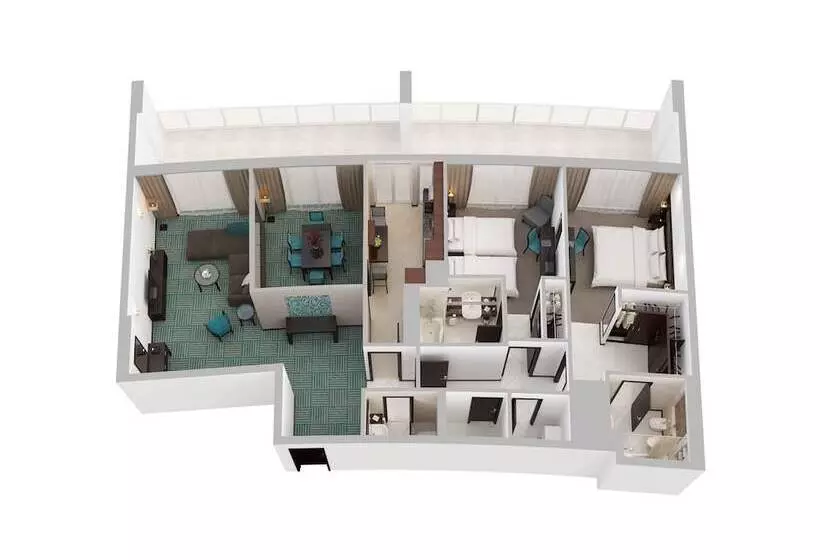 آپارتمان 2 خوابه, Flora Creek Deluxe Hotel Apartments, Dubai