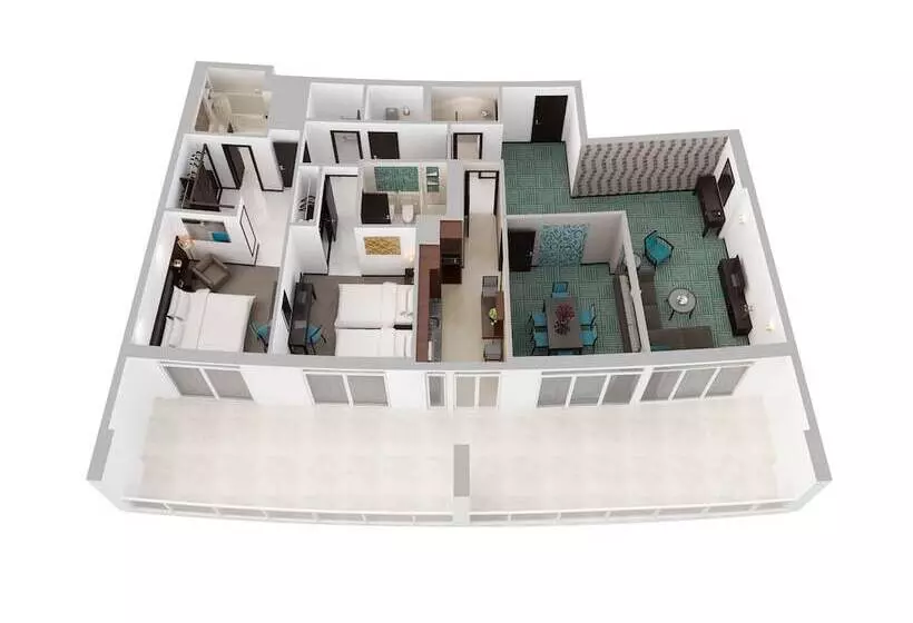آپارتمان 2 خوابه, Flora Creek Deluxe Hotel Apartments, Dubai