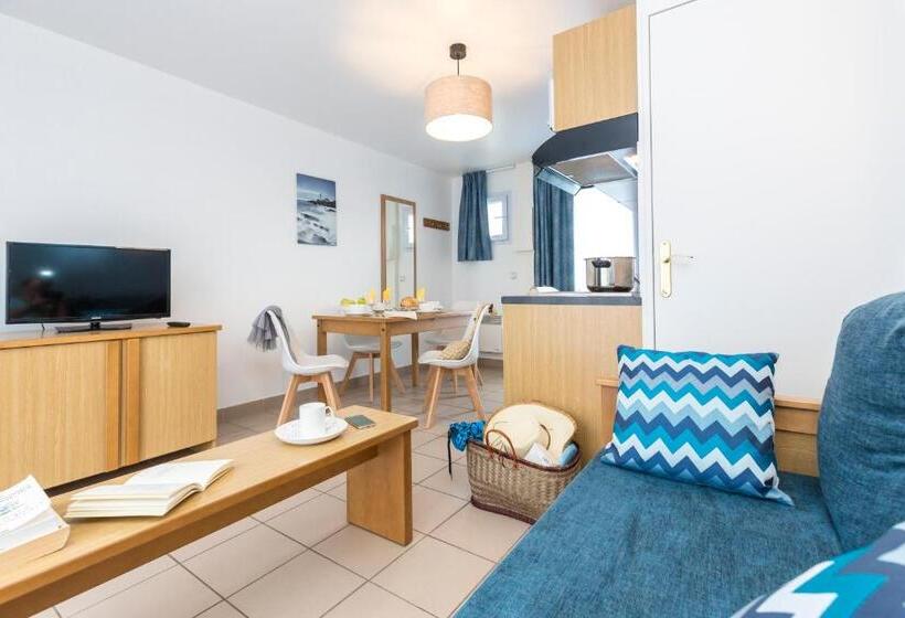 带1个卧室的带海景的公寓, Résidence Odalys Les Bains