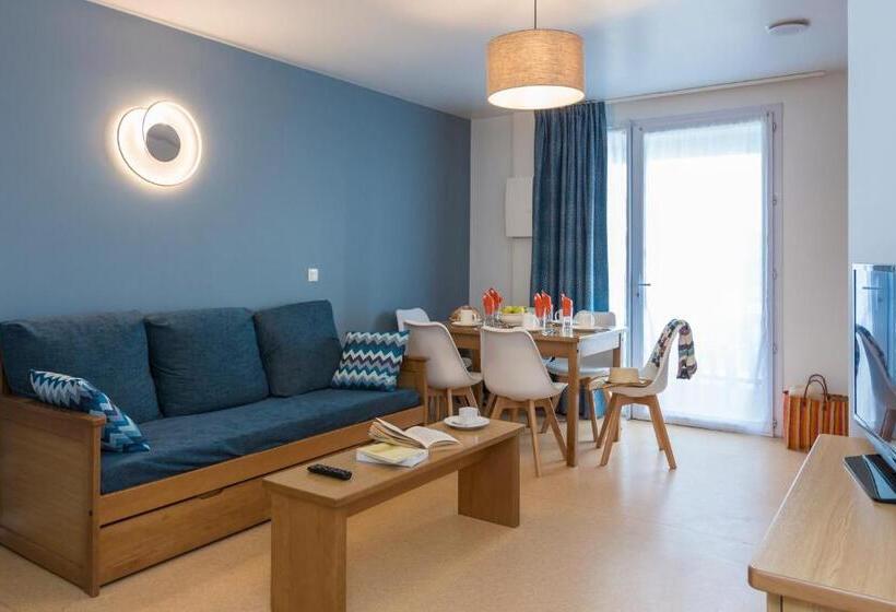 带1个卧室的带海景的公寓, Résidence Odalys Les Bains