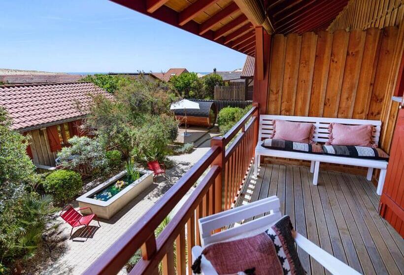 חדר סטנדרט נוף לים עם מרפסת, De La Plage