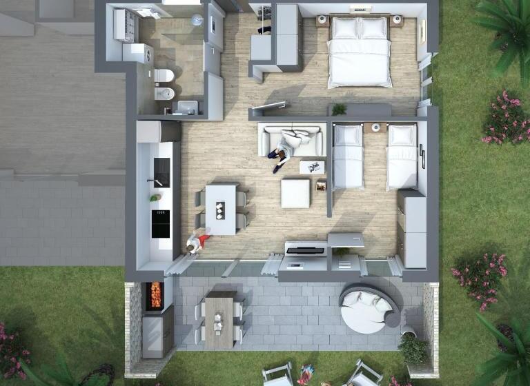 带花园景观及2个卧室的公寓, Pareus Beach Resort