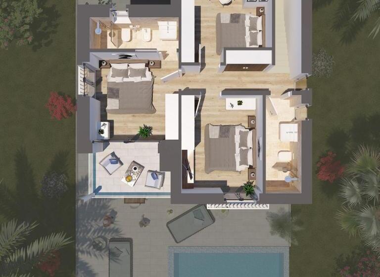 别墅: 1间卧室带游泳池, Pareus Beach Resort