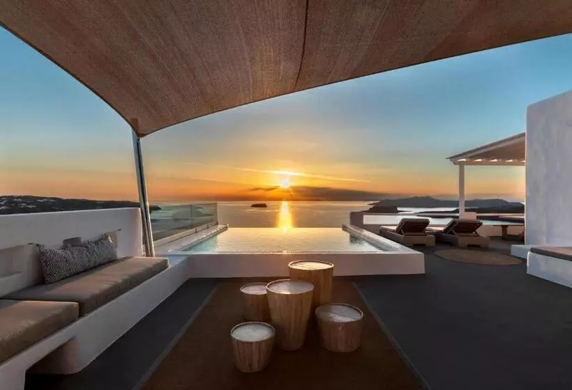 Huvila, 1 makuuhuone ja uima-allas, Grand View   Megalochori Santorini