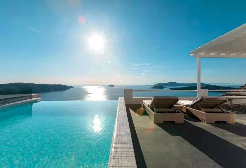 Huvila, 1 makuuhuone ja uima-allas, Grand View   Megalochori Santorini