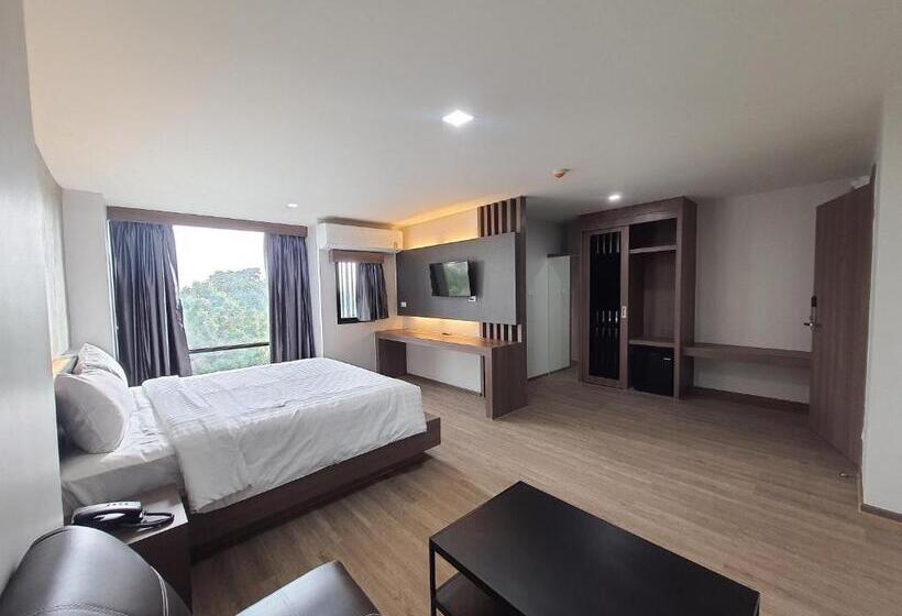 디럭스 룸 킹사이즈 침대, โรงแรมดับเบิ้ลดี ปากเกร็ด Double D