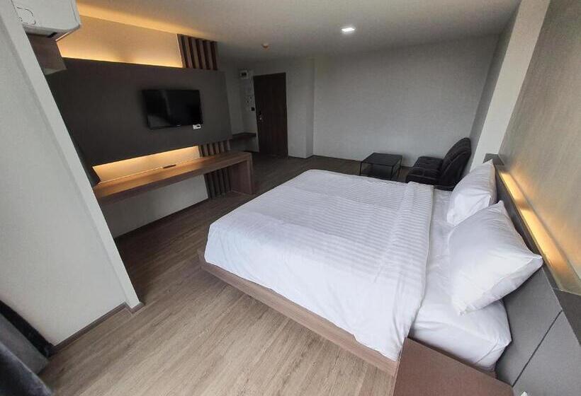 디럭스 룸 킹사이즈 침대, โรงแรมดับเบิ้ลดี ปากเกร็ด Double D