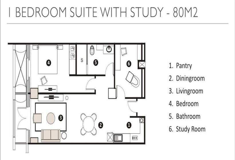 침실 1개 아파트, Kristal Hotel Jakarta