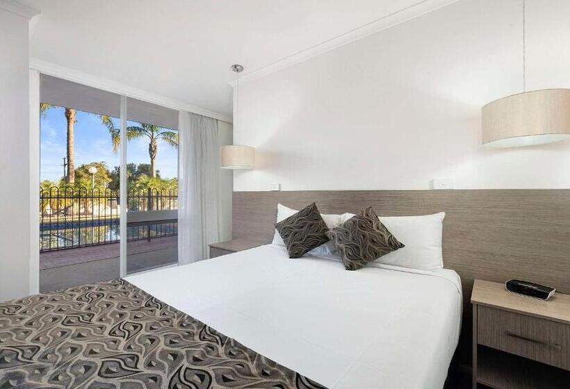 اتاق سه نفره دلوکس با چشم‌انداز استخر, Econo Lodge Mildura