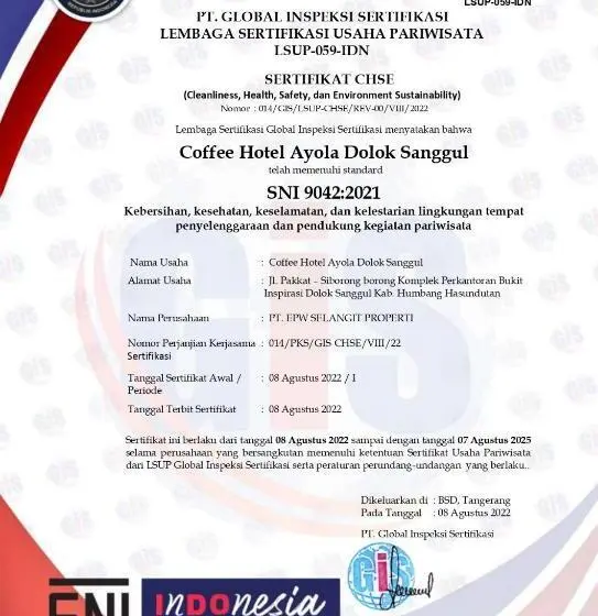 プールビュースタンダードルーム, Coffee Hotel Ayola Dolok Sanggul