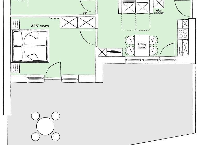 סוויטה עם טרסה, Pension Georgenhof