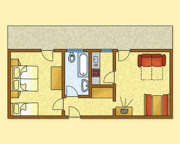 Апартаменты 1 Спальня, Residence Bannwald