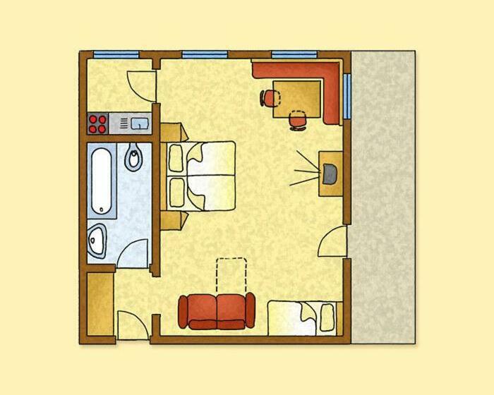 Апартаменты 1 Спальня с Видом, Residence Bannwald