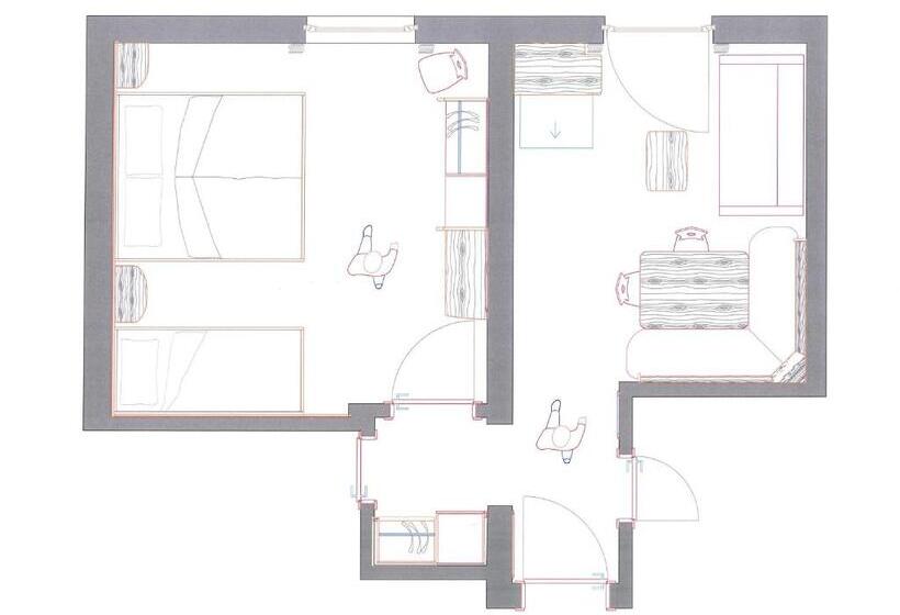 Апартаменты 1 Спальня Вид на Сад, Residence Bannwald