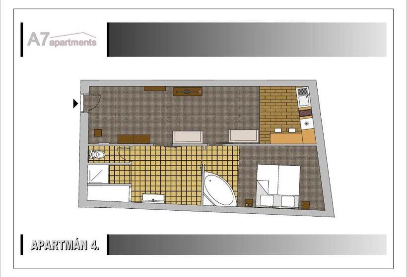 آپارتمان 1 خوابه, A7 Apartments
