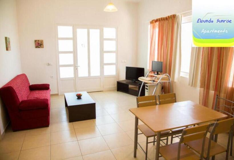 Family flat with sea view, Elounda Sunrise Apartments