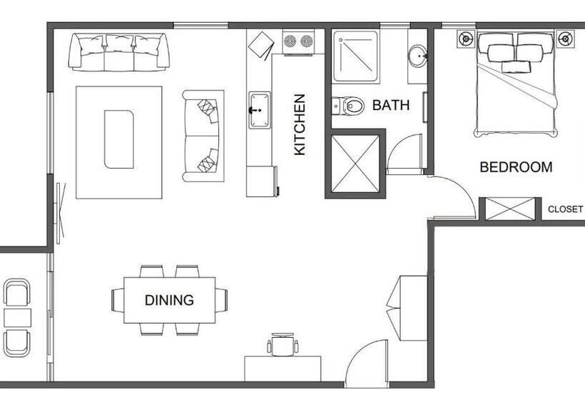 침실 1개 아파트, The Observatory Self Contained Apartments