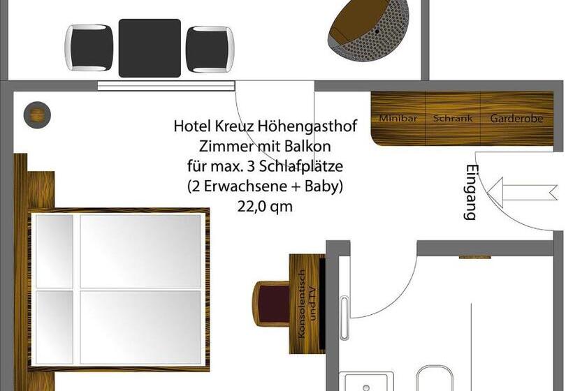 Quarto Deluxe com Balcão, Kreuz Höhengasthof