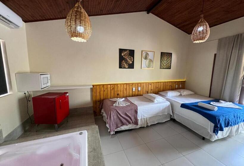 Chambre Quadruple Standard, Pousada Lua Nova Charmosa   Chalés Com Hidro E Jacuzzi