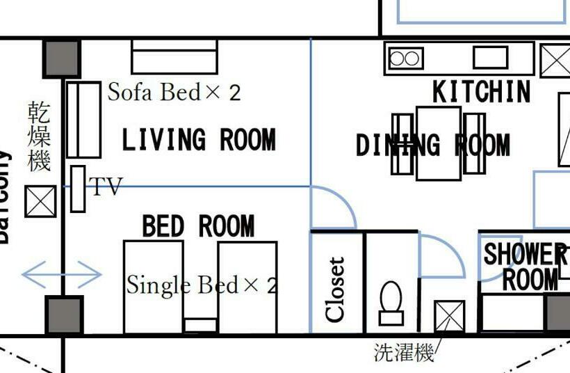 דירת חדר, Holiday Homes Tsuboya 301