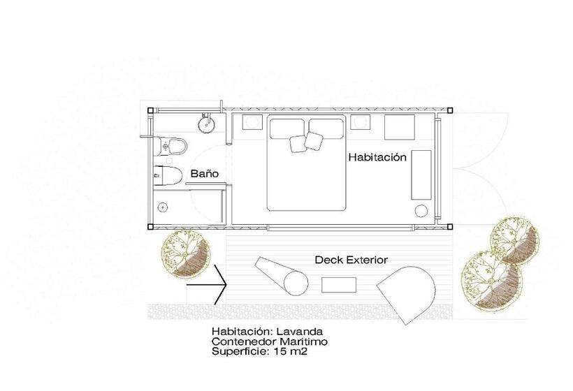 标准房带园景, Refugio Padma