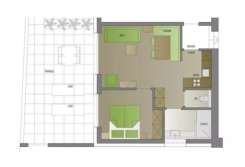 Huoneisto 1 Makuuhuone, Wally Berg Appartements