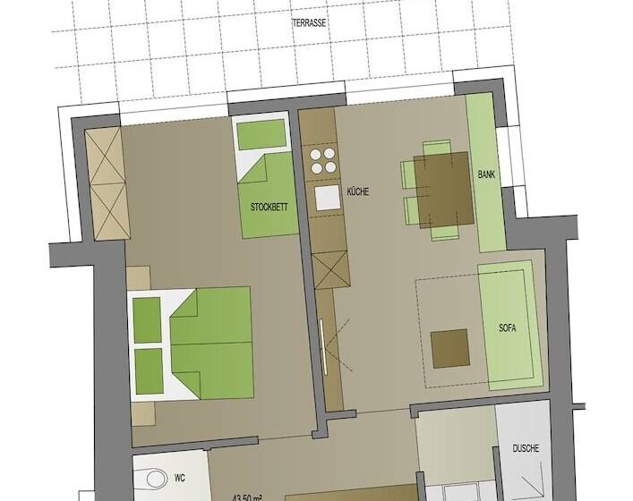 Апартаменты 1 Спальня, Wally Berg Appartements