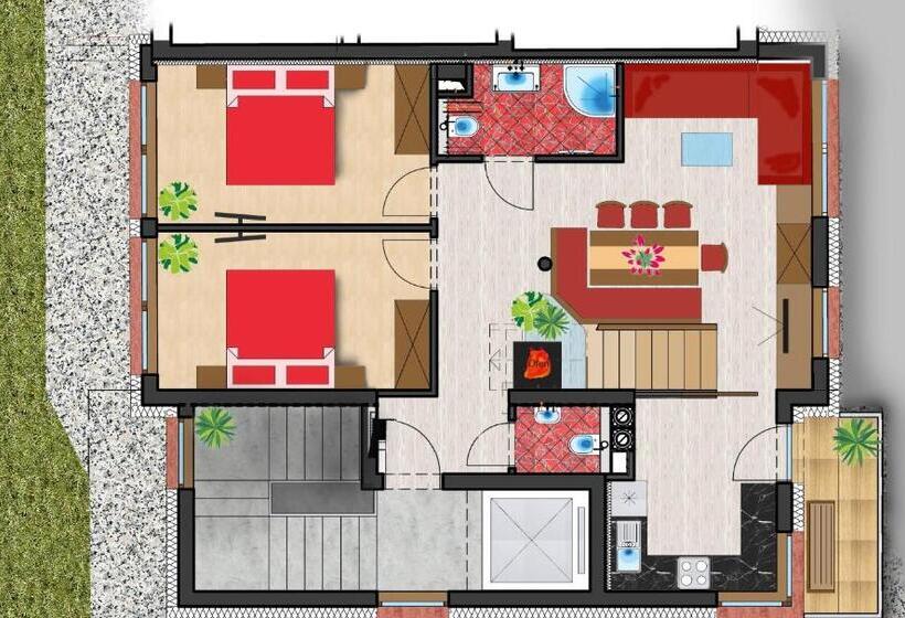 Апартаменты Пентхаус 1 Спальня, Apart Central – Premium Mountain&garden