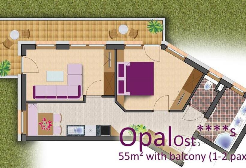 Superior Lejlighed 2 Soveværelser, Apart Central – Premium Mountain&garden