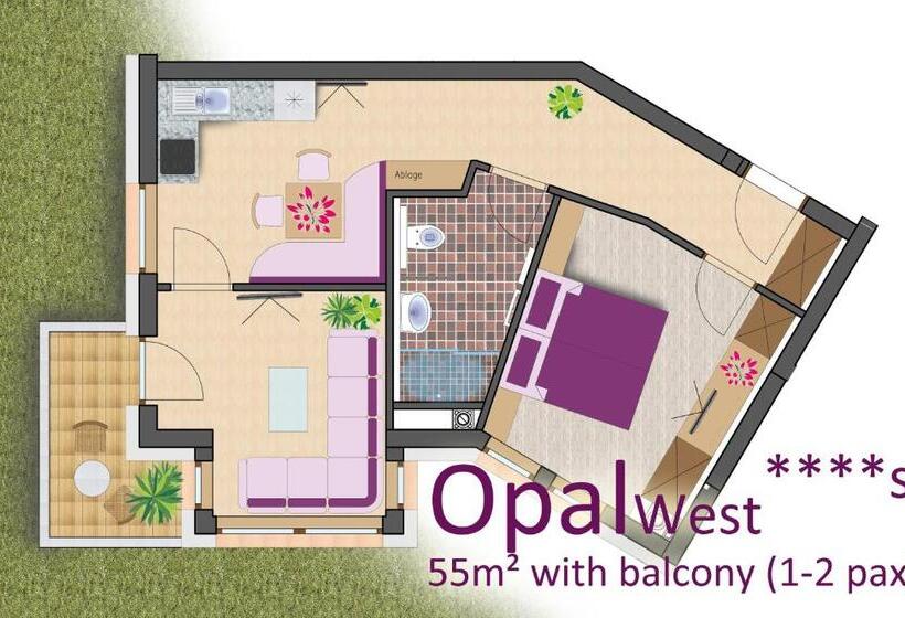Superior Lejlighed 2 Soveværelser, Apart Central – Premium Mountain&garden