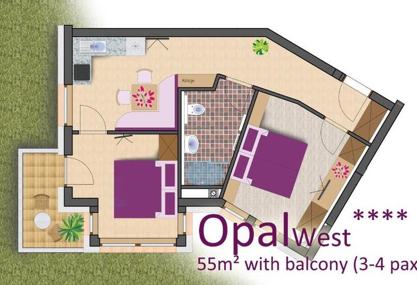 Superior Lejlighed 2 Soveværelser, Apart Central – Premium Mountain&garden