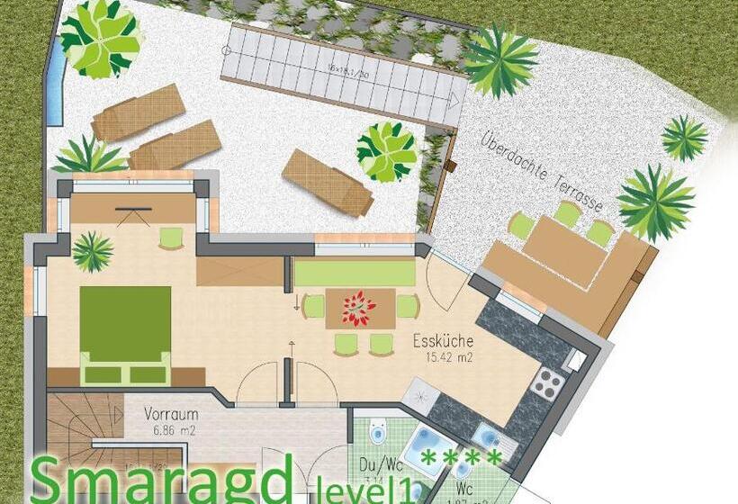 Lejlighed 3 Soveværelser, Apart Central – Premium Mountain&garden