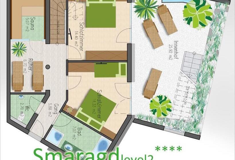 Lejlighed 3 Soveværelser, Apart Central – Premium Mountain&garden