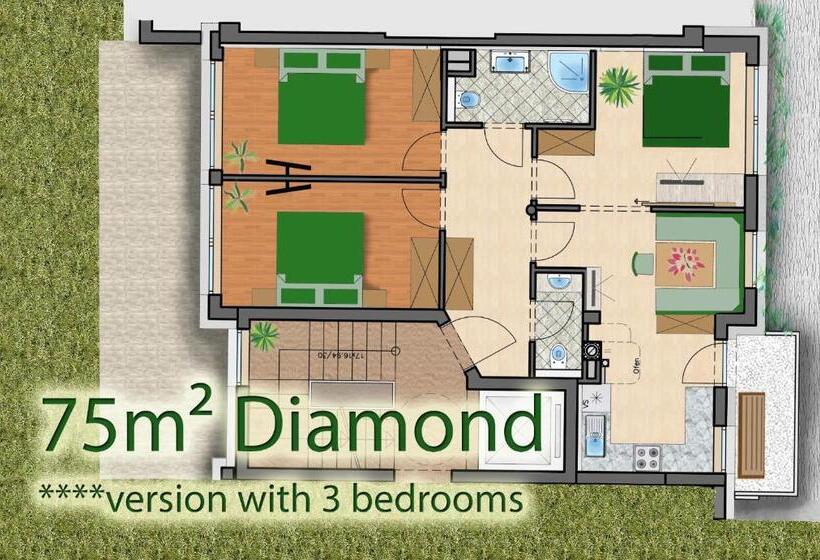 3 Bedroom Comfort Apartment, Apart Central – Premium Mountain&garden
