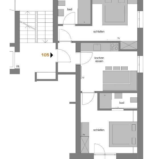 2ベッドルームアパートメント, Apart Garni St Martin