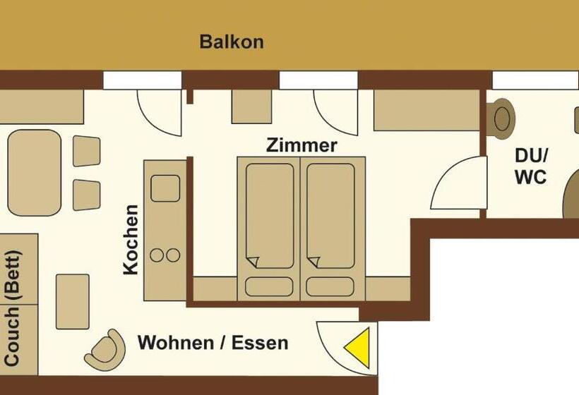 １ベッドルームアパートメント, Landhaus Kaiserblick