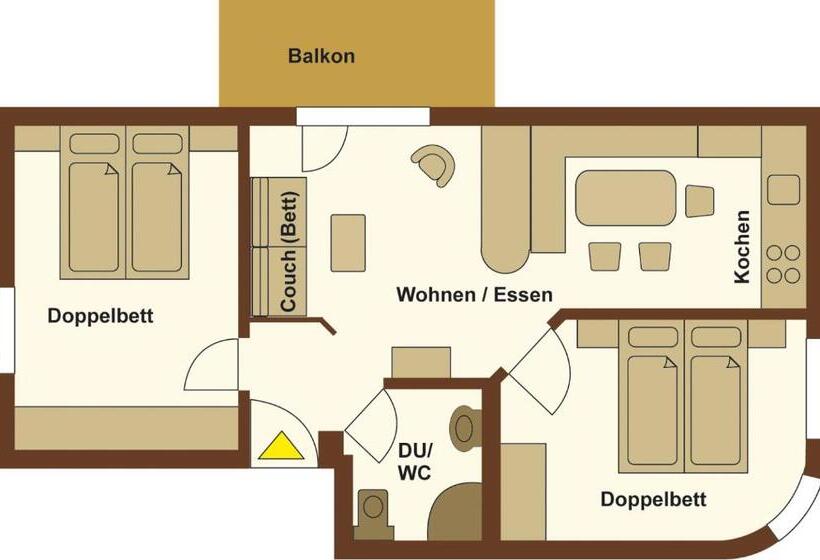 １ベッドルームアパートメント, Landhaus Kaiserblick