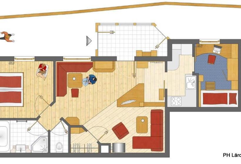 דירה בת חדר שינה 1 עם נוף, Alpin Panoramahotel Lärchenhof