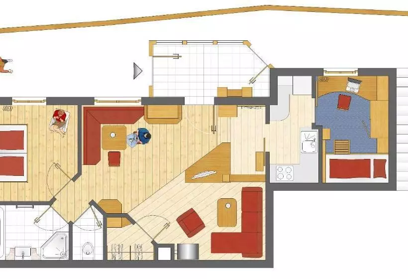 景色の見える一ベッドルームアパートメント, Alpin Panoramahotel Lärchenhof